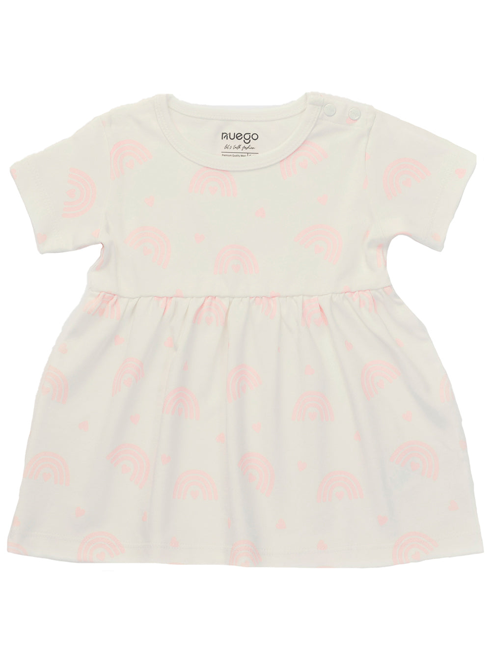 Short Sleeves Baby Girls Dress Set of 2 Made of Pure Cotton Fabric